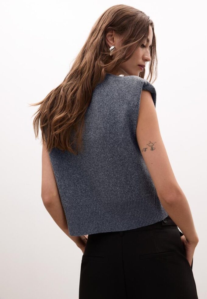 Knit Vest with Padded Shoulders