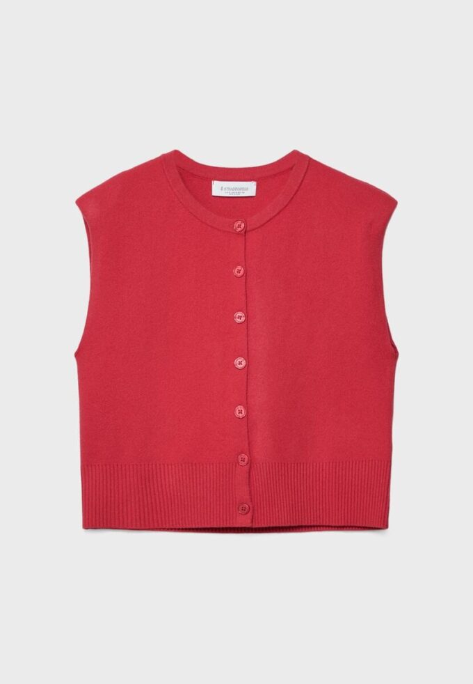 Knit Vest with Padded Shoulders