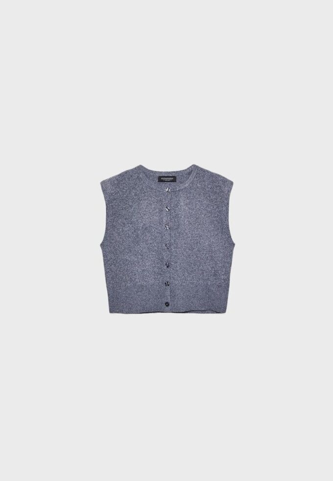 Knit Vest with Padded Shoulders
