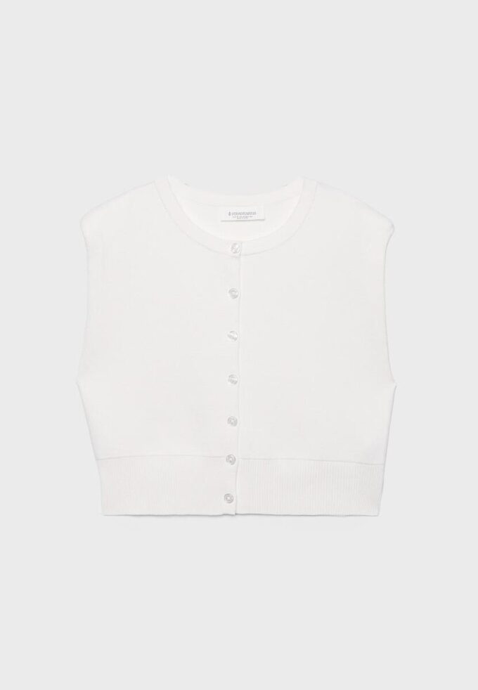 Knit Vest with Padded Shoulders