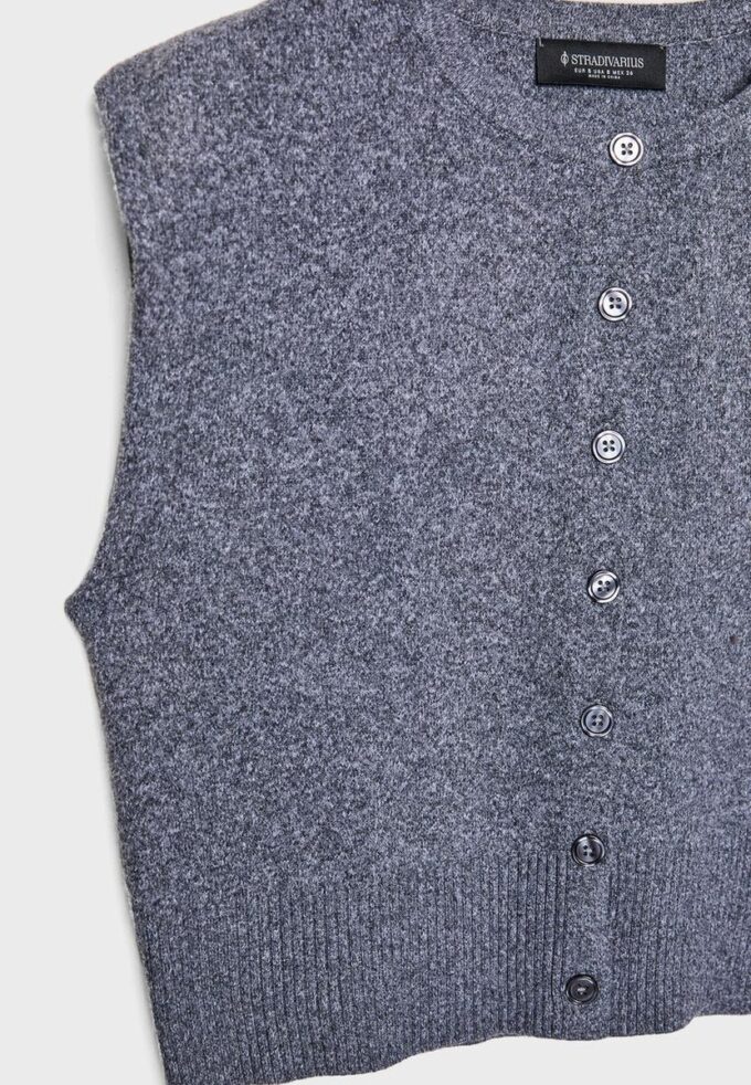 Knit Vest with Padded Shoulders