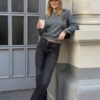 Knitted Jumper with Padded Shoulders Knitted Jumper with Padded Shoulders