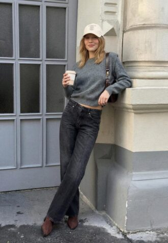 Knitted Jumper with Padded Shoulders