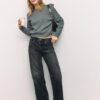 Knitted Jumper with Padded Shoulders Knitted Jumper with Padded Shoulders