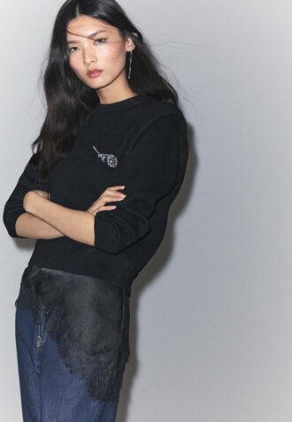 Knitted Jumper with Padded Shoulders