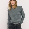 Knitted Jumper with Padded Shoulders Knitted Jumper with Padded Shoulders