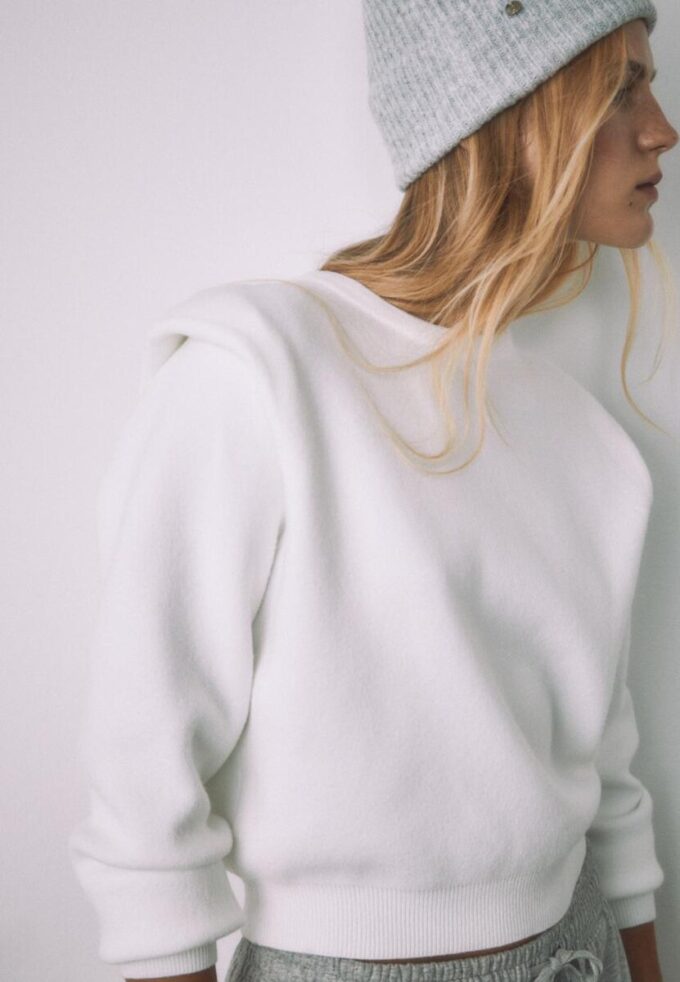 Knitted Jumper with Padded Shoulders