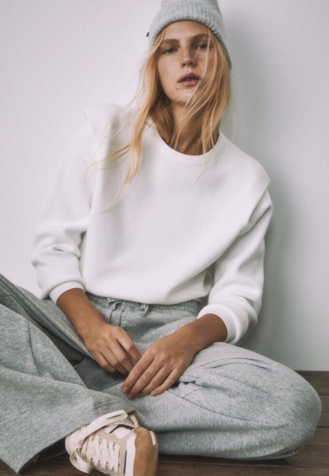 Knitted Jumper with Padded Shoulders