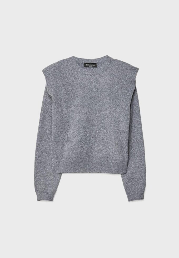 Knitted Jumper with Padded Shoulders Knitted Jumper with Padded Shoulders