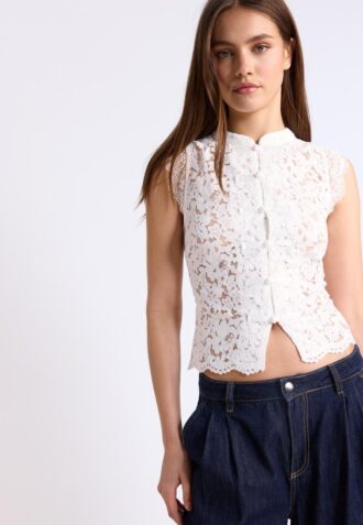 Lace Qipao Top