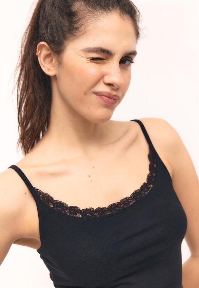 Lace Trim Strappy Top Lace Trim Strappy Top