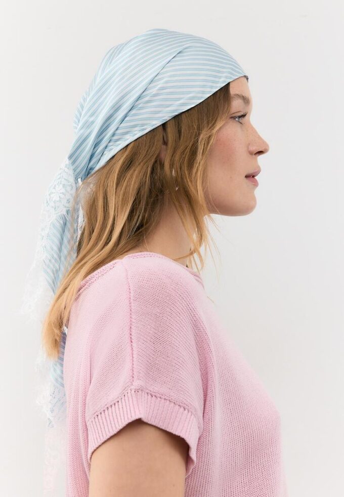 Lace Trim Striped Pareo