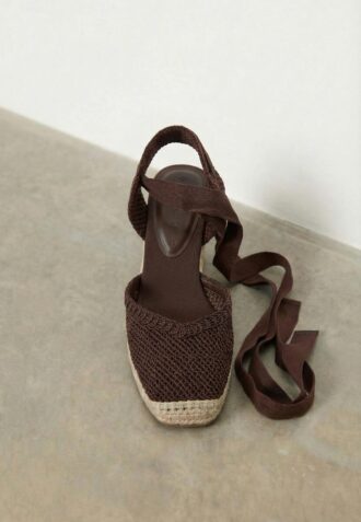 Lace-Up Jute Platform Wedges Lace-Up Jute Platform Wedges