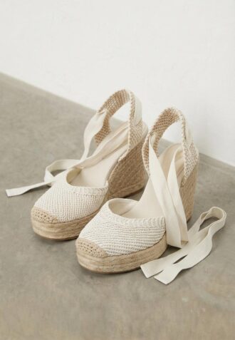 Lace-Up Jute Platform Wedges Lace-Up Jute Platform Wedges