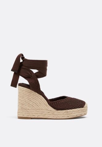 Lace-Up Jute Platform Wedges Lace-Up Jute Platform Wedges