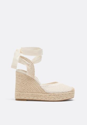Lace-Up Jute Platform Wedges Lace-Up Jute Platform Wedges