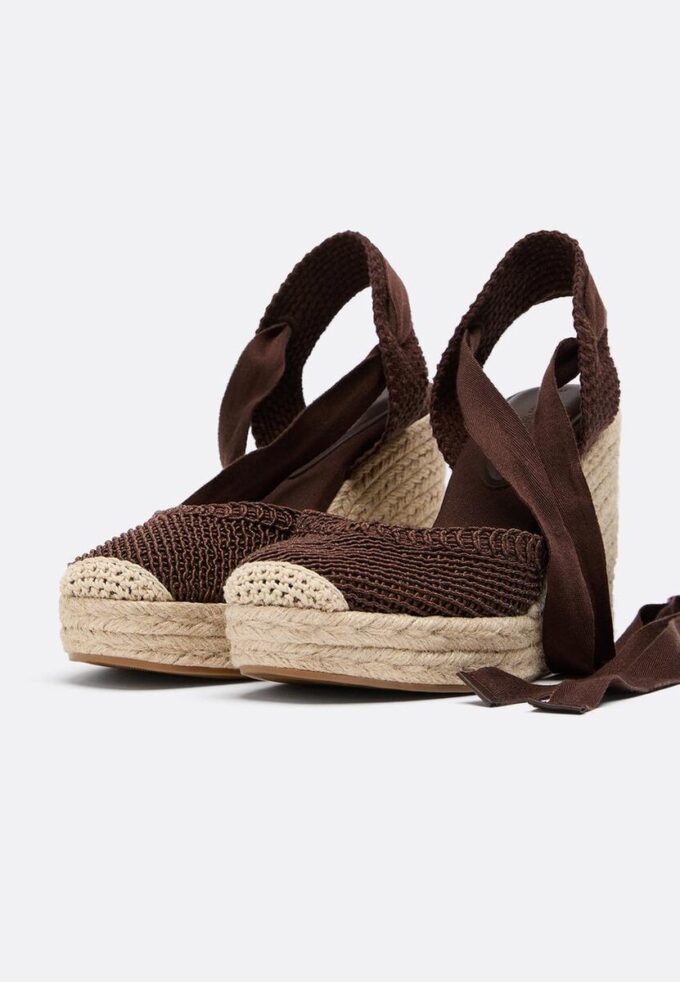 Lace-Up Jute Platform Wedges