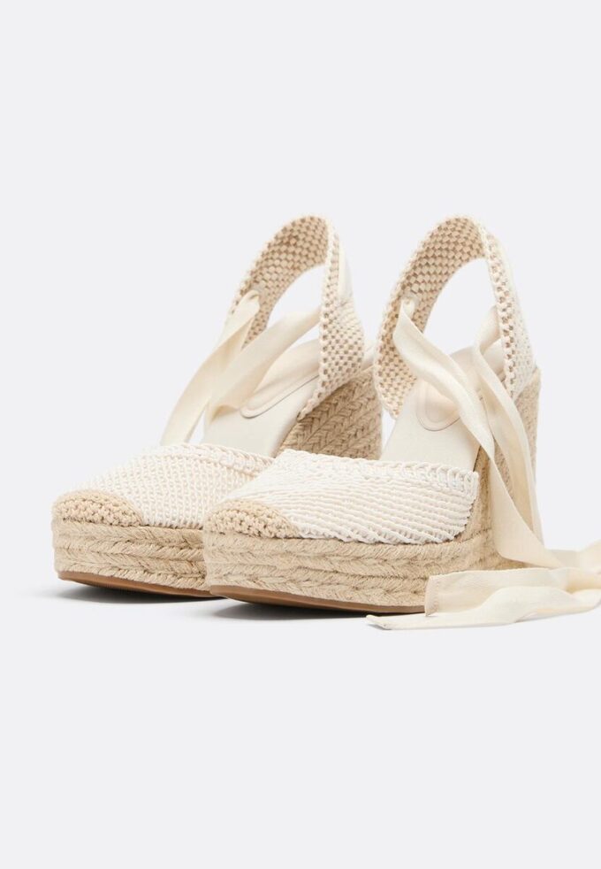 Lace-Up Jute Platform Wedges