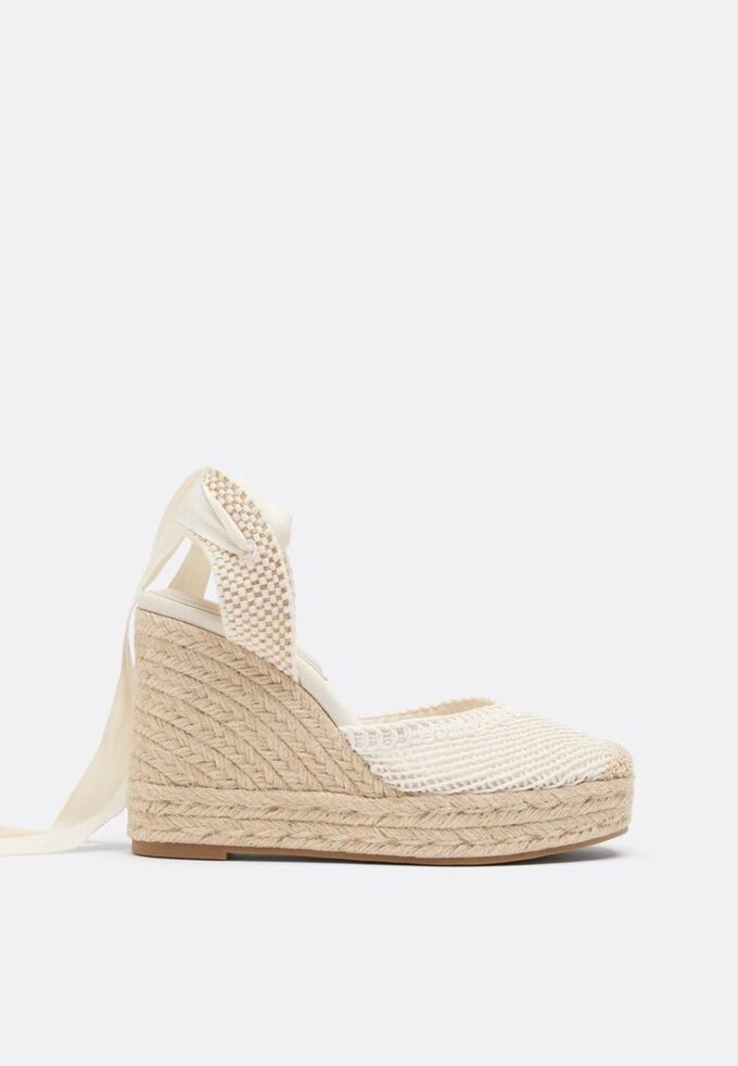 Lace-Up Jute Platform Wedges