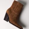 Leather Cowboy Ankle Boots