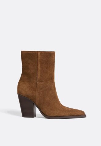Leather Cowboy Ankle Boots