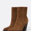 Leather Cowboy Ankle Boots