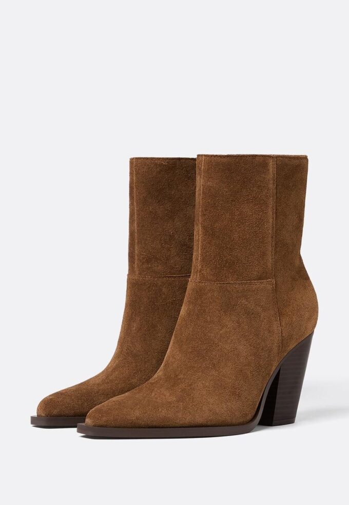 Leather Cowboy Ankle Boots