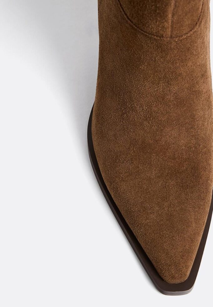 Leather Cowboy Ankle Boots