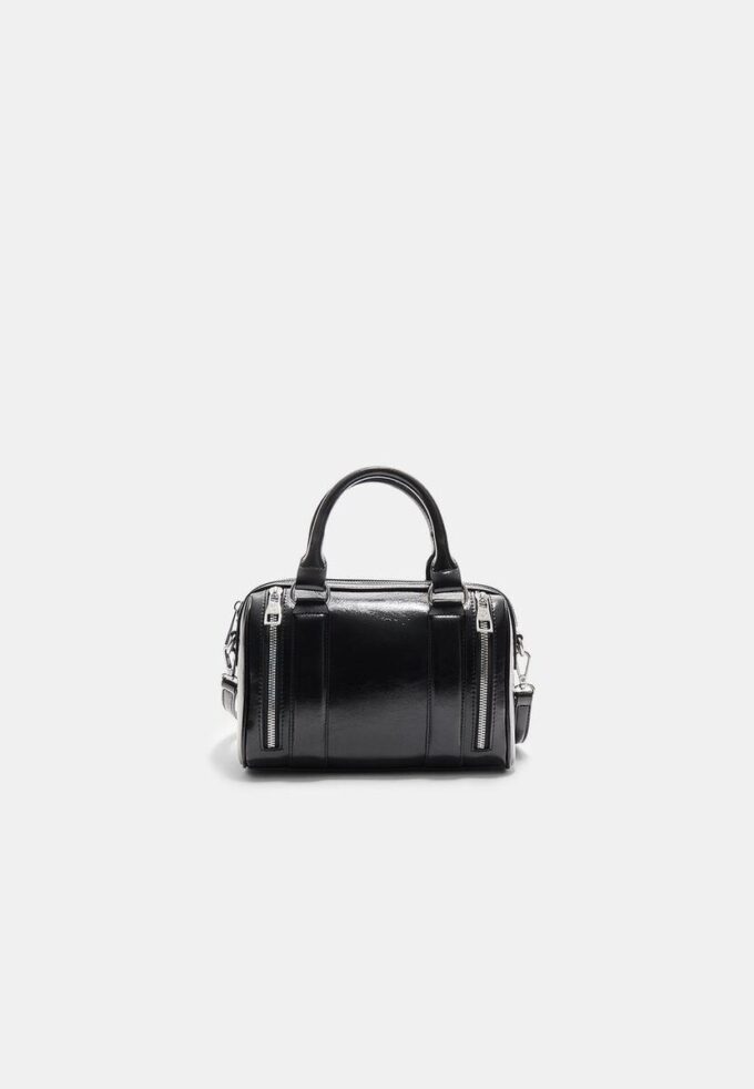 Leather Effect Bag with Zips