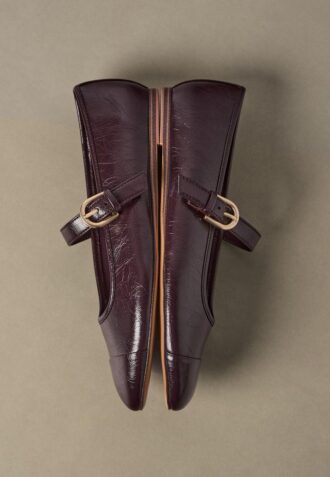Leather Effect Ballet Flats with Toecap