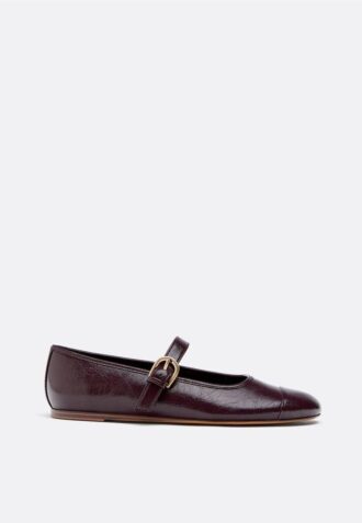 Leather Effect Ballet Flats with Toecap
