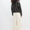 Leather Effect Balloon Jacket with Belt Leather Effect Balloon Jacket with Belt