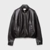 Leather Effect Balloon Jacket with Belt Leather Effect Balloon Jacket with Belt