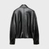 Leather Effect Balloon Jacket with Belt Leather Effect Balloon Jacket with Belt