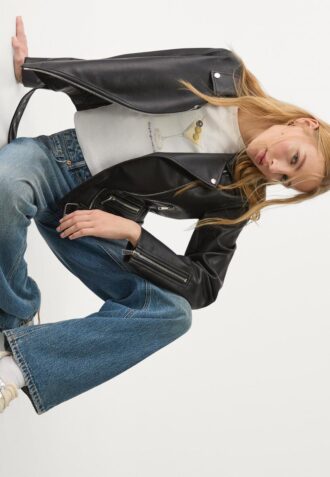 Leather Effect Biker Jacket