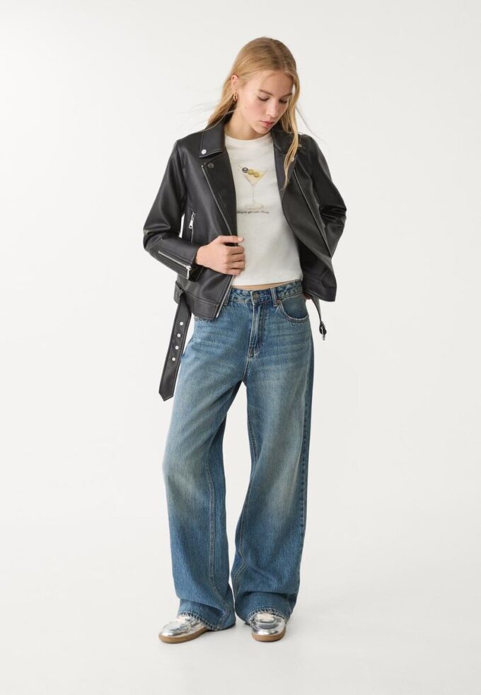 Leather Effect Biker Jacket Leather Effect Biker Jacket