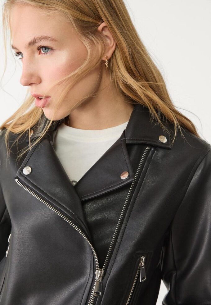 Leather Effect Biker Jacket Leather Effect Biker Jacket