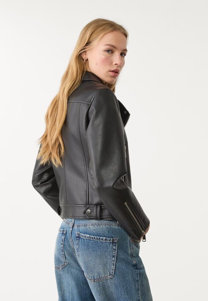 Leather Effect Biker Jacket Leather Effect Biker Jacket
