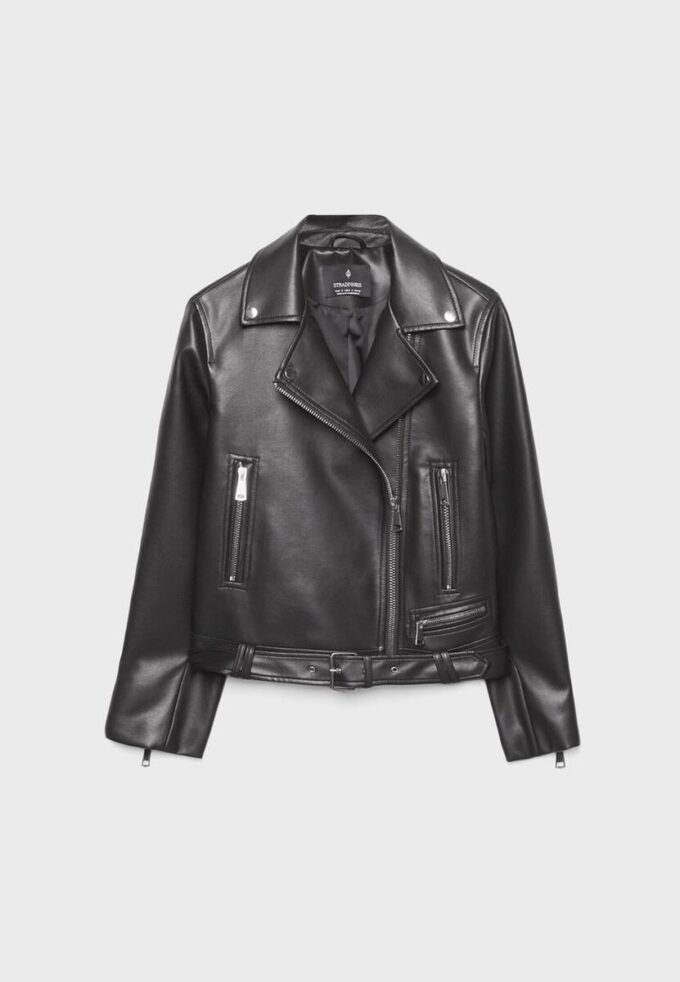 Leather Effect Biker Jacket Leather Effect Biker Jacket