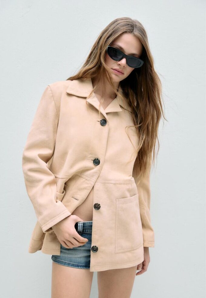 Leather Jacket with Pockets