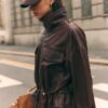 Leather Jacket with Pockets and Adjustable Waist Leather Jacket with Pockets and Adjustable Waist