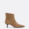 Leather Kitten Heel Ankle Boots