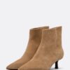 Leather Kitten Heel Ankle Boots