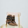 Leather Kitten Heel Boots with Belt