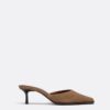 Leather Kitten Heel Mules