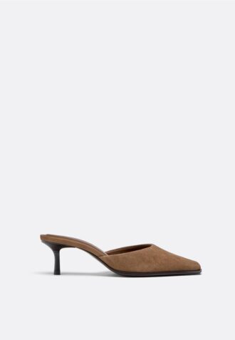 Leather Kitten Heel Mules