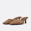 Leather Kitten Heel Mules