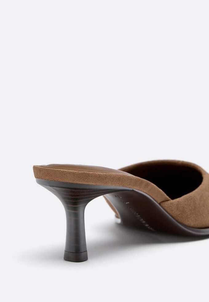 Leather Kitten Heel Mules
