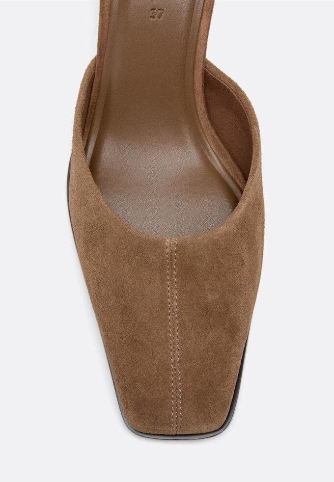 Leather Kitten Heel Mules