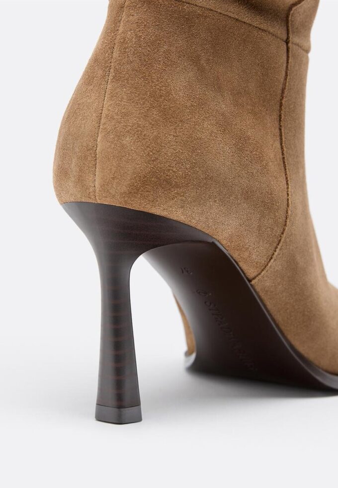 Leather Slouchy Stiletto Heel High Boots